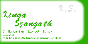 kinga szongoth business card